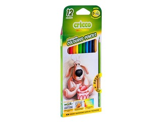 Värvilised pliiatsid Cricco, kolmnurksed, 12 värvi