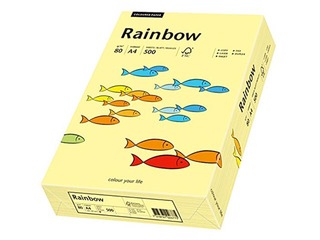 Koopiapaber Rainbow 12, A4, 80 gsm, 500 lehte, helekollane