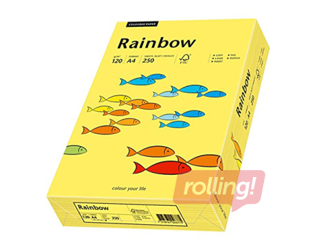 Koopiapaber Rainbow 16, A4, 160 g/m2, 250 llehte, kollane