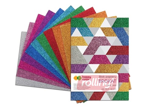 Värviline sädelev paber Brokat, A4, 150 g/m2, 10 lehte, 10 värvi