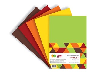 Vahtplastist käsitöölehed Happy Color, Forest, A4, 5 lehte, 5 värvi