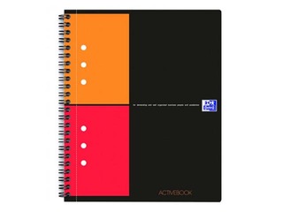Kaustik spiraalköitega  Oxford International ActiveBook A5+, 80 lehed, ruuduline