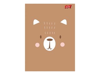 Kaustik Unipap A5, Cute Face Bear, ruuduline, 32 lehte