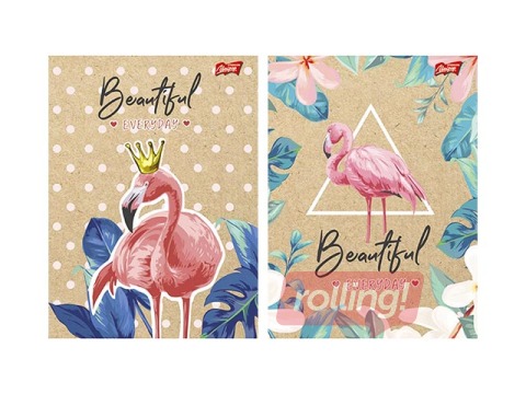 Notebook Unipap A5, Eco Flamingo, squared, 60 pages