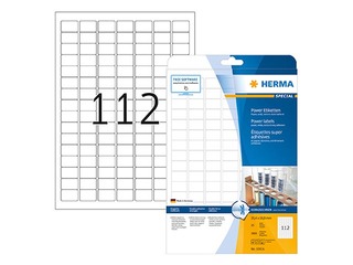 Etiketid Herma Special, A4, 25.4x16,9 mm, 25 lehte, taaskasutatavad/eemaldatavad, valge