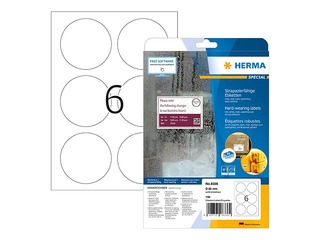 Labels Herma Ø 85 mm, 25 sheets, weatherproof film, extremely strong adhesion