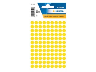 Etiketid, mitmeotstarbelised, Herma, 8 mm, kollane