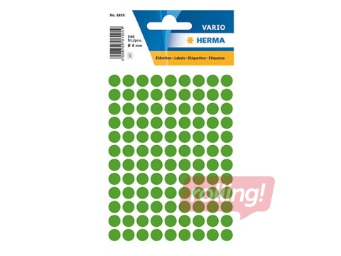 Etiketid, mitmeotstarbelised, Herma, 8 mm, roheline
