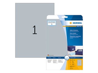 Etiketid Herma Special, A4, 210x297 mm, 25 lehte, hõbedane kile