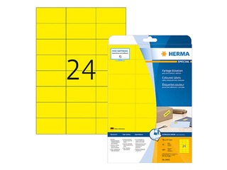 Etiketid Herma Special, A4, 70x37 mm, 20 lehte, kollane