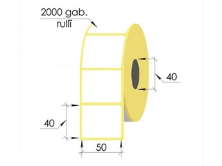 Termoetikett rullis , 50x40 mm, Top, 2000 tk.