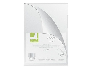 Plastic folder Q-Connect,  A4, 80 mic., matted, transparent, 100 pcs.