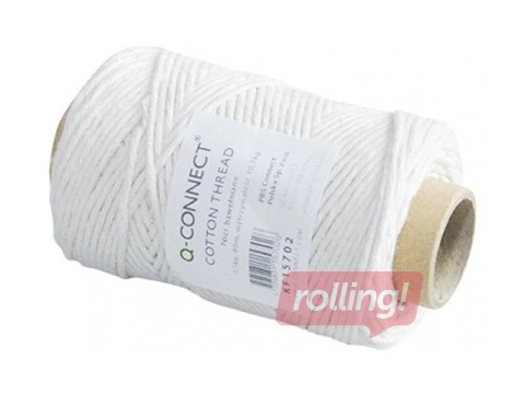 Cotton thread Q-Connect, waxed, 80 m, white