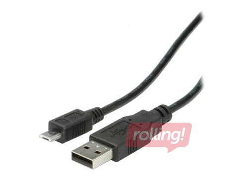 USB 2.0 Kaabel, USB tüüp A M - Micro USB B M, 1.8m, must