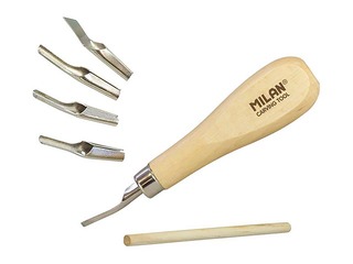 Milan lino cutter set with 5 blades for carving