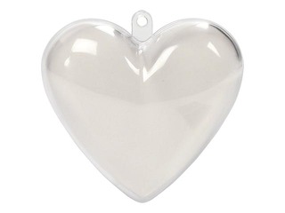 Transparent acrylic heart, 6.5 cm, 10 pc