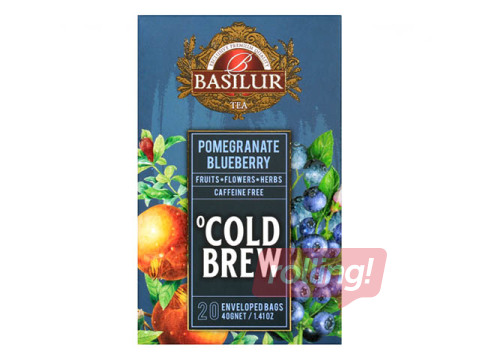 Külm tee Basilur Cold Brew Pomegrnate Blueberry, 20 tk.