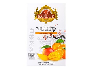 Valge tee Basilur Premium White Tea Mango & Orange, 20 pakki.