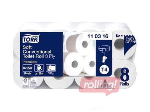 Toilet paper Tork Premium T4, 8 rolls, 3 layers, white