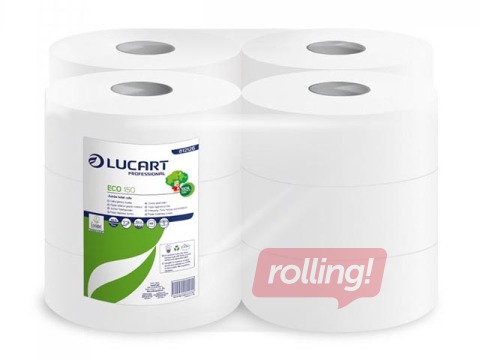 WC-paber Lucart Eco 150, 2-kihiline, 12 rulli, valge