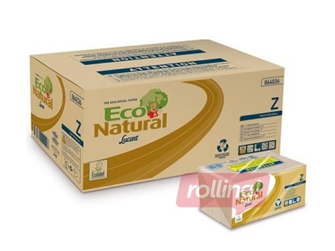 Paberrätikud lehtedena Lucart Eco Natural Z,  18 pakki, 2 kihti, pruunid