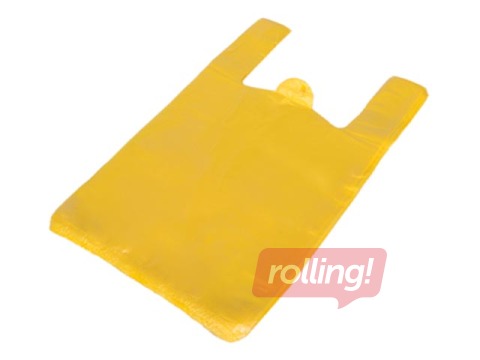 Bags with handles, 25x12x45 cm, yellow, 100 pcs.