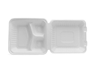 Box plastic with lid, BIO, 3 sections, 21 x 20 x 7.8 cm, 50 pcs