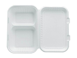 Box with lid, BIO, 2 sections, 25 x 16.5 x 4.5 / 6.1 cm, 50 pcs.