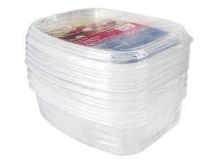 Disposable plastic containers with lids Spino, PP, 350ml, 5 pcs.