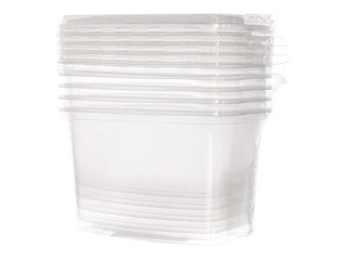 Disposable plastic containers with lids Spino, PP, 750ml, 5 pcs.
