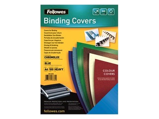 Back cover for binding FELLOWES Chromo, 250g/m2, A4, cardboard, blue, 100 pcs.