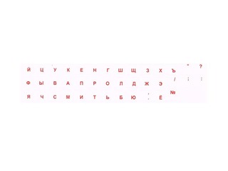 Keyboard sticker Transparent/Red, RUS