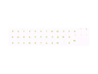 Keyboard stickers Transparent / Green, RUS