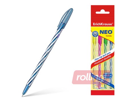 Pastapliiatsite komplekt ErichKrause Neo Candy, 4 tk, sinine tint