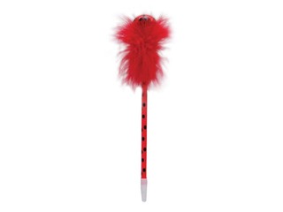 Ball pen with feather Animals, 0.7mm, blue, red body