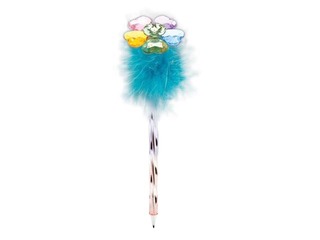 Ballpoint pen Crystal Flower with blue feathers, 0.7mm, blue