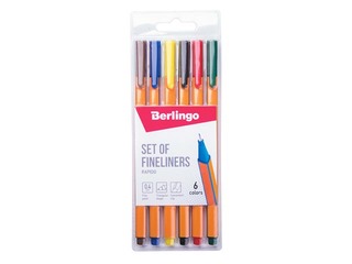 Finelineri komplekt Berlingo Rapido, 0.4mm, 6 värvi