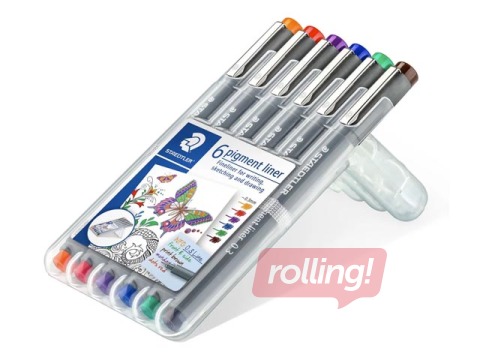 PROMO Peenmarkerite komplekt STAEDTLER, 0,3 mm, 6 värvi