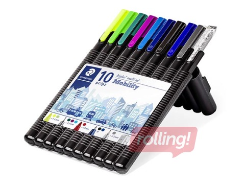 Fineliner multi set STAEDTLER TRIPLUS 34, 5 different line size and ruler