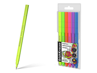 Viltpliiatsite komplekt ErichKrause, Art Spirit Neon, 0.4mm, 6 värvi