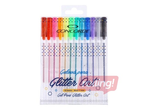 Geelpliiatsite komplekt Concorde Glitter Art, 12 tk.