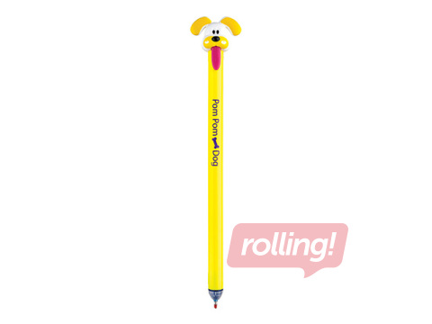 Kustutatav geelpliiats Pom Pom Dog, sinine tint, 0.5mm