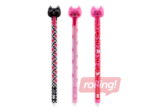 Kustutatav geelpliiats Happy Color Cats, sinine tint, 0.5 mm