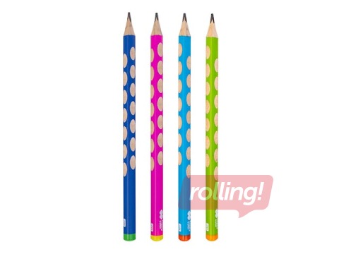 Harilik pliiats Happy Color 2B, kolmnurkne, erinevad värvid