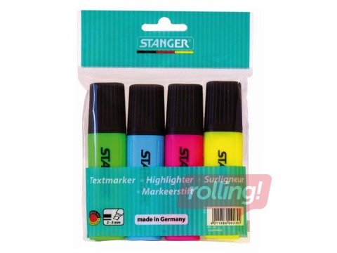 Tekstimarker Stanger, 1-5mm, komplekt 4 tk.
