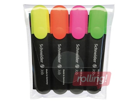 Tekstimarker  Schneider Job, 1-5mm, komplekt 4 tk.