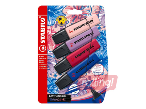 Tekstimarkerite komplekt Stabilo Boss Original NatureCOLORS Wildflower, 2–5mm, 4 värvi