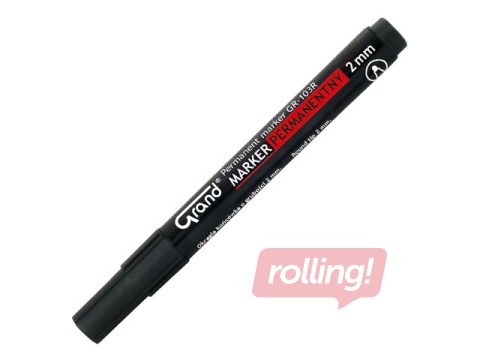 Permanentne marker Grand, ümar ots, must, 1-3mm