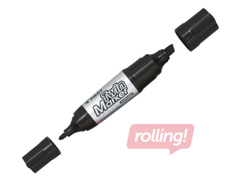 Permanentne marker Pilot Twin Jumbo, kahepoolne, must