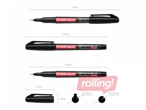 Püsimarker ErichKrause FP-50, must, 0.6mm